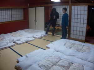 Room transformed into sleeping mode