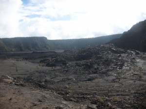 On the crater floor