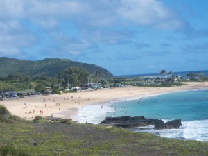 Lots of people at the Sandy Beach