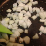 Stir-frying onions