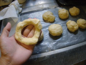 Making the actual doughnuts