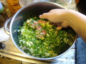 Mixing the filling